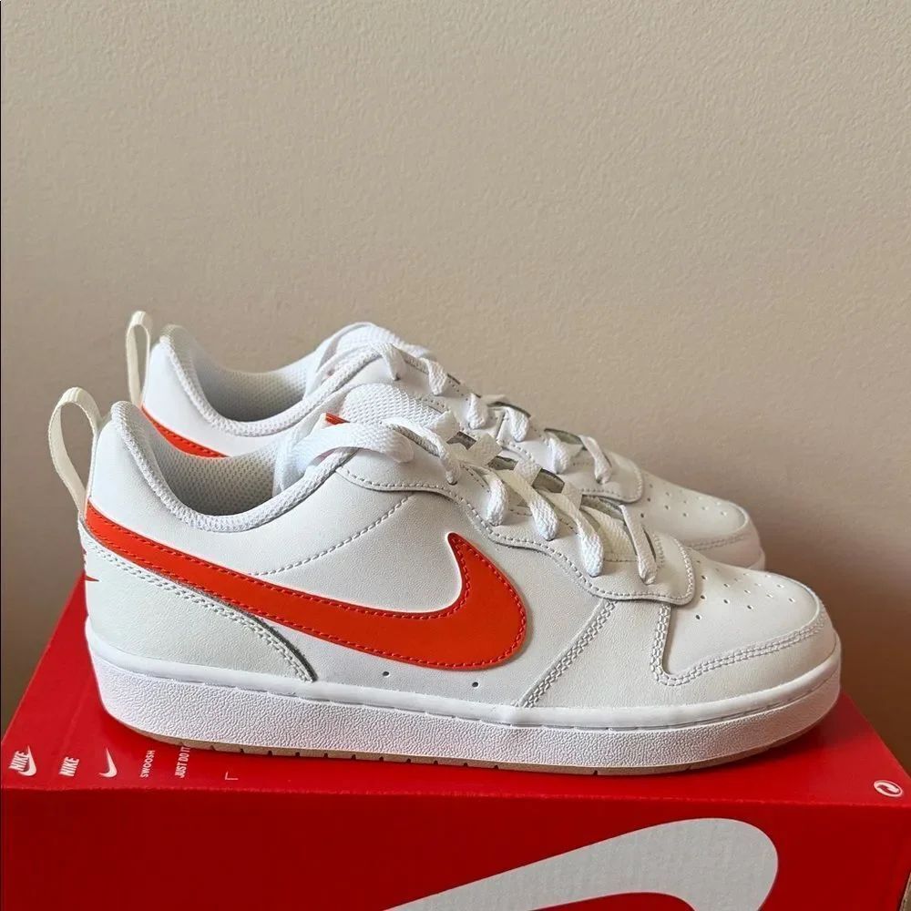 Nike Court Borough Low 2 GS Summit White Orange BQ5448-114 Size 6Y